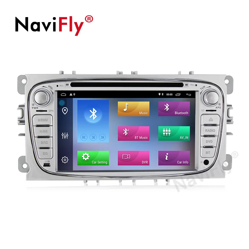 Flash Deal NaviFly 2din Android9.1 Quad core Car DVD Player GPS Navi for Ford Focus Galaxy Audio Radio Stereo wifi Head Unit 1