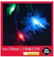 5 шт./партия, 5 м, 20 светодиодов, китайский фонарь в форме сказочных струн, наружная подвесная гирлянда с лампочками, светодиодная Рождественская елка