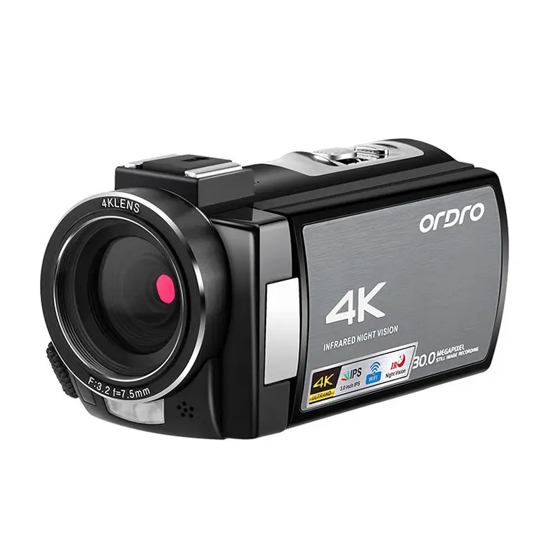 Видеокамера Ordro Wi Fi AE8 4K цифровая Full HD сенсорный экран ИК Инфракрасная камера