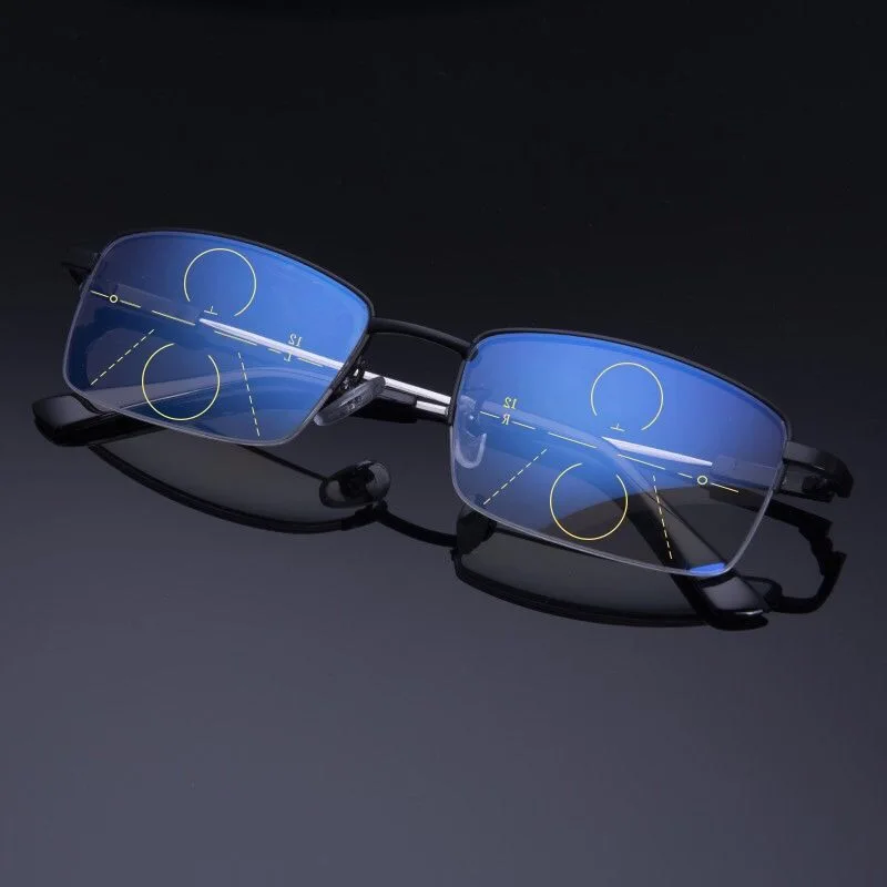 Gafas de lectura con zoom de doble propósito, multienfoque, reloj anti-Rayo Azul, teléfono móvil alto- DEFINICIÓN DE EDAD gafas