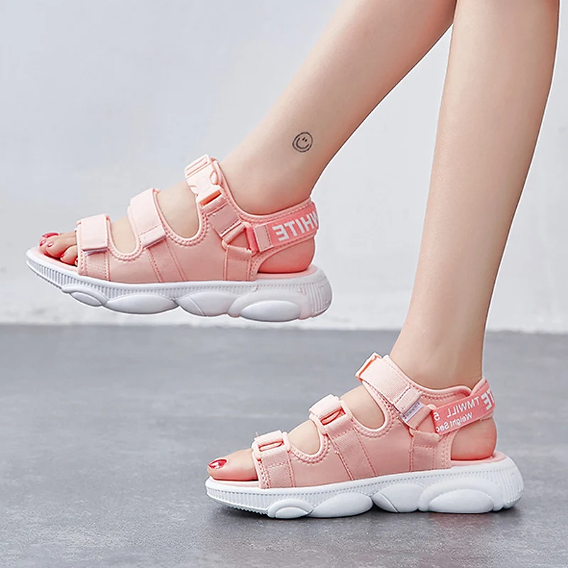 

Women Summer Sport Sandals Walking Shoes Woman Soft Sole Platform Slippers Slides Mid Heel Slide Sandals Ladies Sandalias Mujer