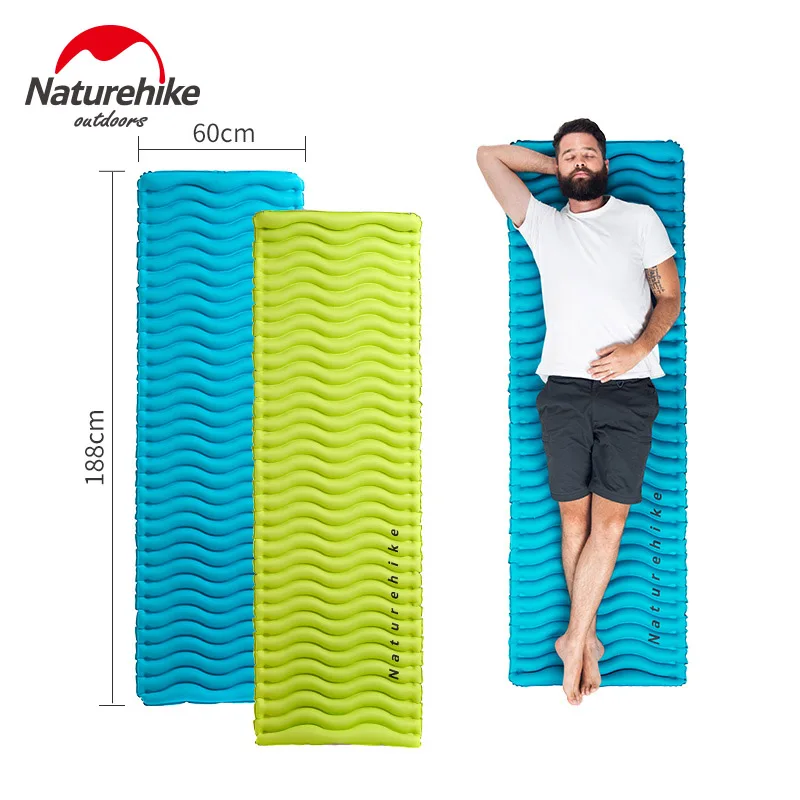 Naturehike في شكل متموج تضخيم النوم منصات في الهواء الطلق التخييم الحصير نفخ وسادة للماء مرتبة هوائية TPU