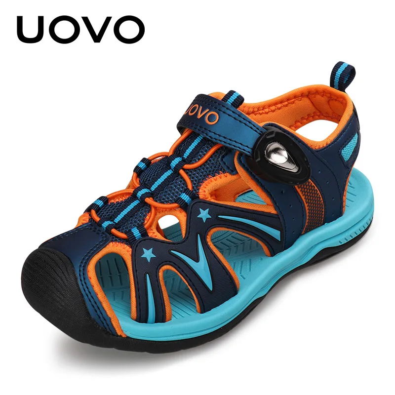 

Size 32-38 Boys Summer Sandals Uovo Brand Closed Toe Magnetic Bukle Soft Shoes Children Flats Mixed Color High Quality Sandalias