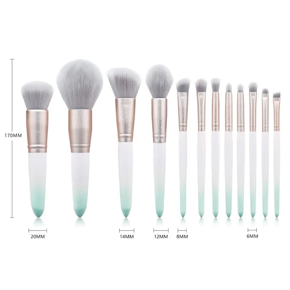 

Professional Gradient Green Rose Gold Matte Make Up Brush Tool Foundation Cosmetic Eyebrow Eyeshadow Makeup Brushe