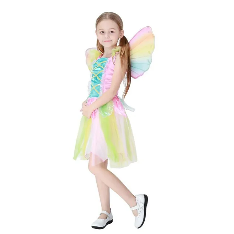 Дети радуги костюм ангела для девочек сказочной принцессы Косплэй костюмы на Хеллоуин костюмы на карнавал на праздник, украшение для