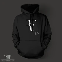 Roger Federer unterschrift RF logo perfekte männer unisex pullover hoodie Sweatshirt 10,3 unze gewicht bio-baumwolle fleece Kostenloser Versand