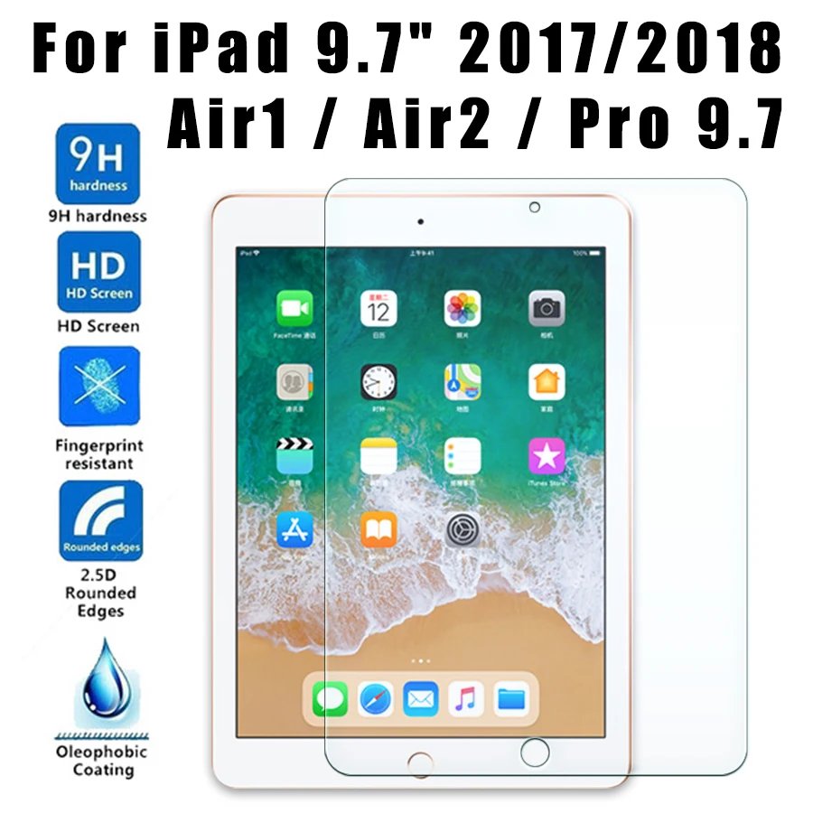 Для iPad Стекло Экран протектор Закаленное 9,7 дюймов MacBook Air 1/Air 2/Pro пленка защитное стекло защитный A1893 A1954 4th 5th 6th A1822 A1823