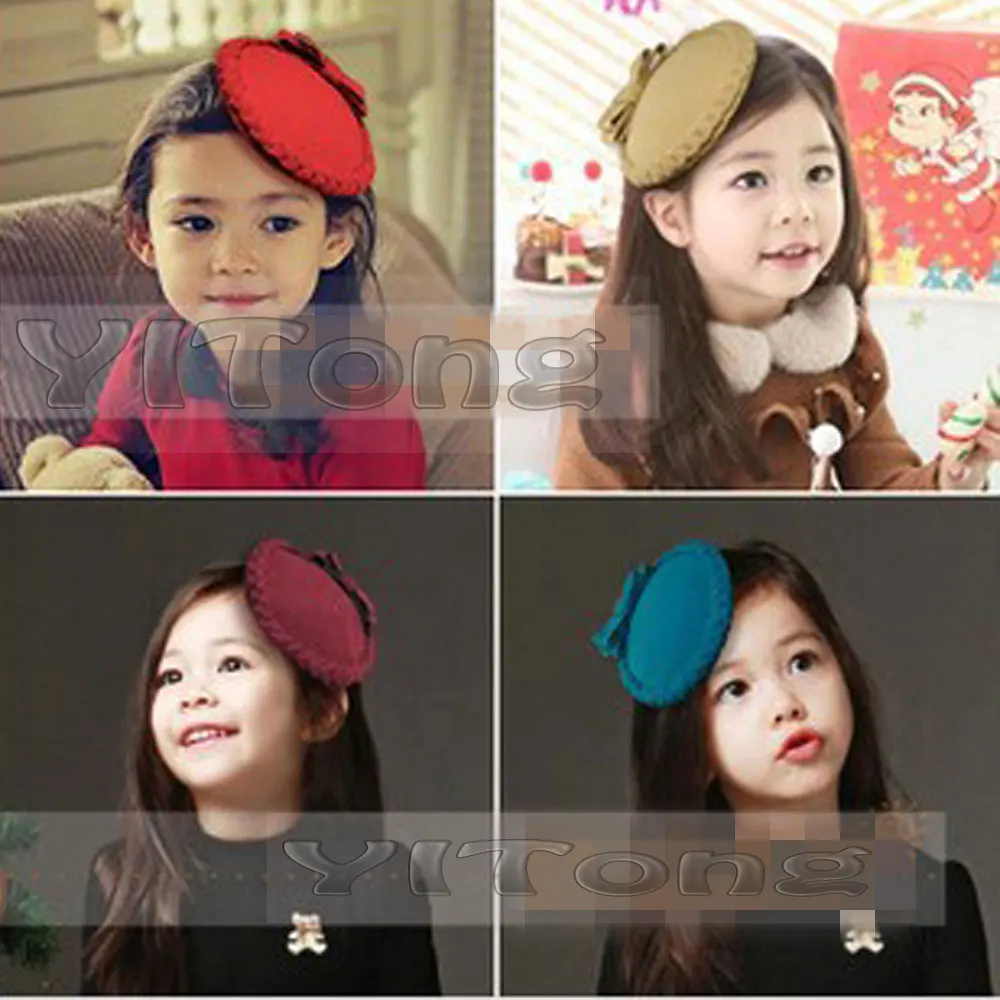

1PCS Lady Girl Hair Clip Braided Hair Clip Berets Pigtails Bowknot Cocktail Hat For Wedding Party Decoration