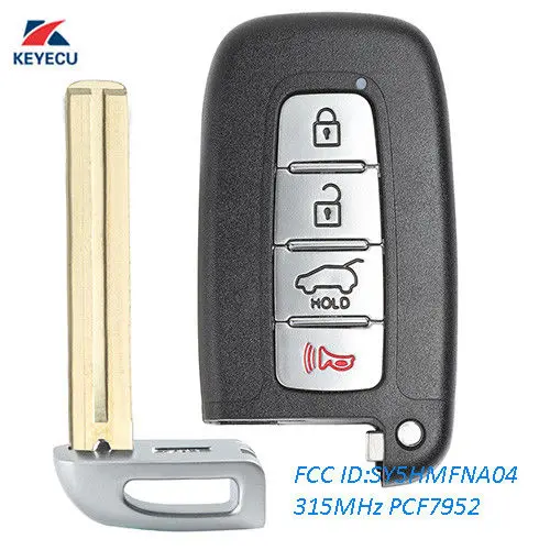 KEYECU 2X Замена дистанционного брелока 315 МГц 4B для hyundai Kia 2011- SY5HMFNA04