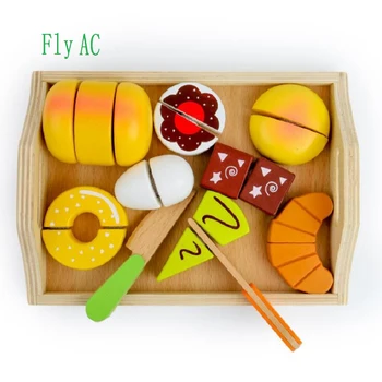 

Fly AC Kitchen Toys Fun Cutting Fruits Vegetables Bread chocolate steak Pretend Food for Children Educational Early toys