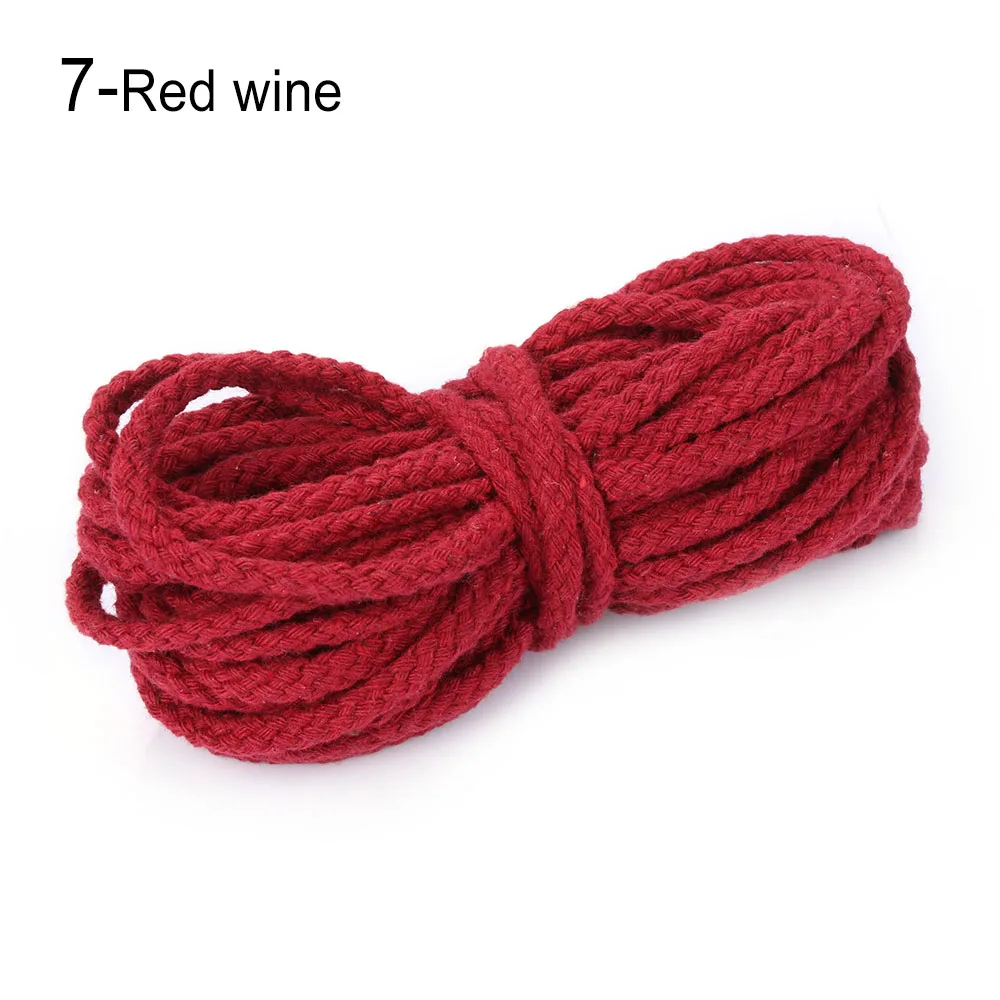 10 м/рулон хлопковой веревки, декоративный скрученный шнур для украшения ручной работы, шнурок для самостоятельного изготовления, шнурок, цветные нити