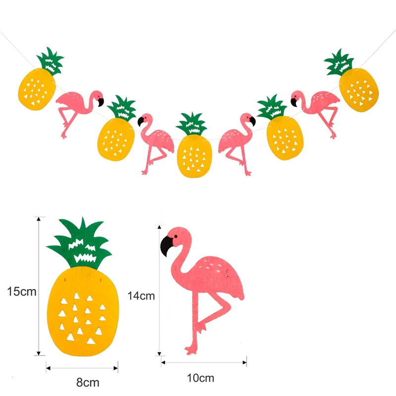 PATIMATE пляжные вечерние Новинка Фламинго декорации на свадьбу, вечеринку Декор ананас солнцезащитные очки в гавайском стиле прикольные очки товары для праздника - Цвет: 1pc Pineapple banner