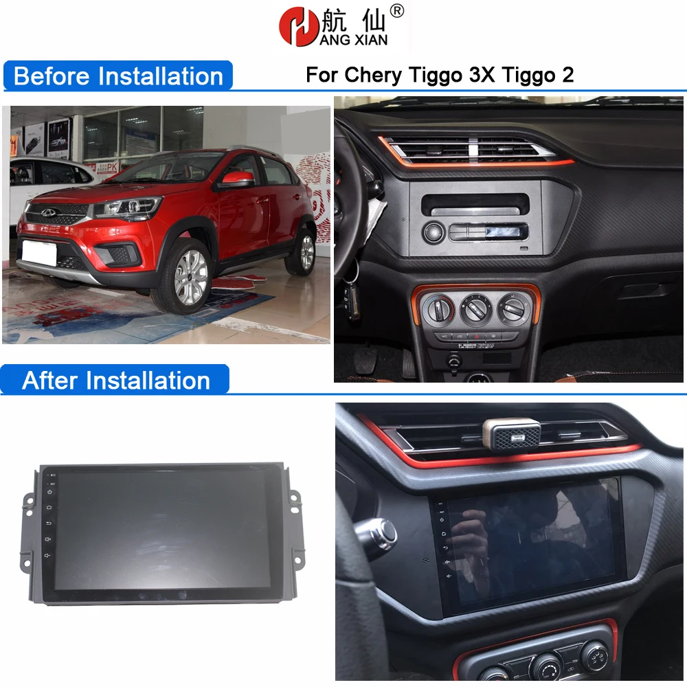 Top HACTIVOL 2G+32G Android 9.1 4G Car Radio for Chery Tiggo 3 3X 2 2016 car dvd player gps navigation car accessory multimedia 5