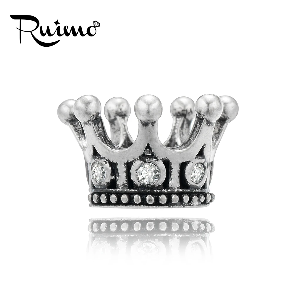 RUIMO 5 шт./лот Винтажные бусины в виде короны из фианита сделай сам медный металл