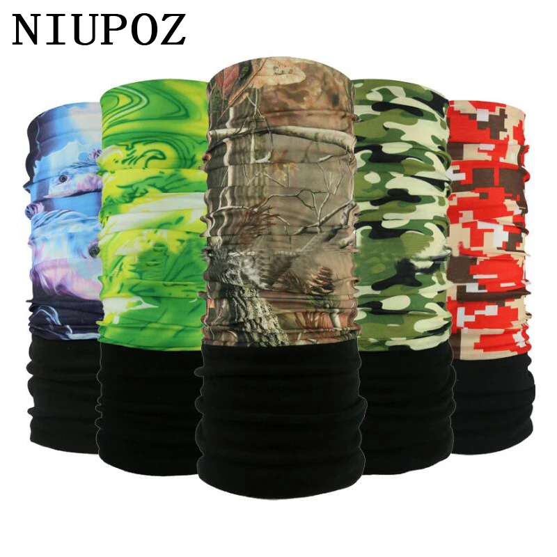 

2019 Winter Fleece Warm Magic Tube Ring Bandana Scarf Neck Camouflage Leaves Multi Functional Headband Seamless Tubular