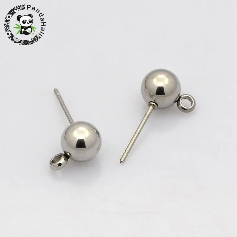 50pcs 15x6x4mm 304 Stainless Steel Ear Stud Earrings DIY Components, Earring Posts, Stainless
