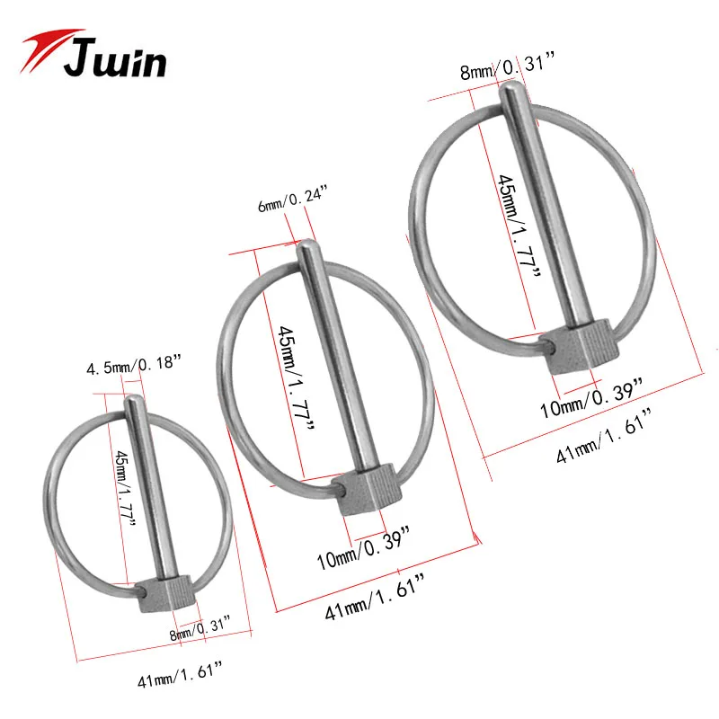 Нержавеющая сталь 316 лодка каяк каноэ трейлер сельскохозяйственный тележка караван линчпинс удерживающий морской Linchpin зажимы кольцо
