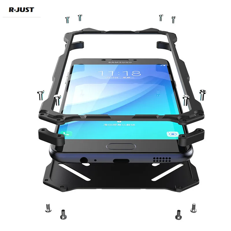 R-JUST For Samung Galaxy C7 Pro Case Shockproof Armor Metal Aluminum Phone Cover Samsung Cases Screen Protector |