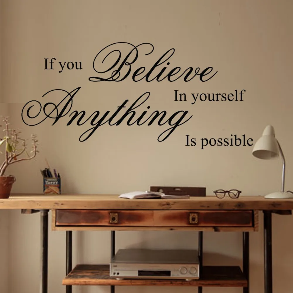Believe In Yourself Inspirational Wall Quote Sticker Vinyl Lettering Believe In Yourself Inspirational Wall Quote Sticker Vinyl Lettering Decal Art Home Office 32 X 52 L Stickers From Garden On