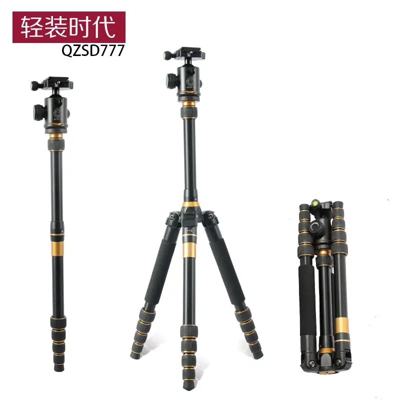 

2018 QZSD Q777 Professional project tripod stand aluminum digital camera tripod & monopod for travel compact video camera stand