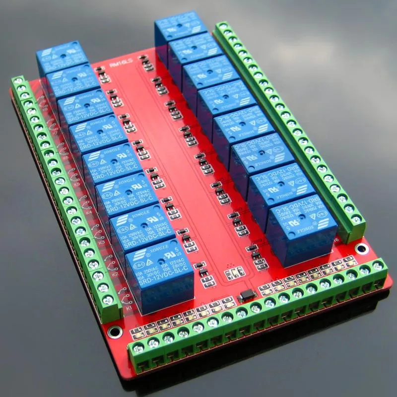 16 полосный релейный модуль/Низкий уровень триггера/двойной PCB/Двунаправленный