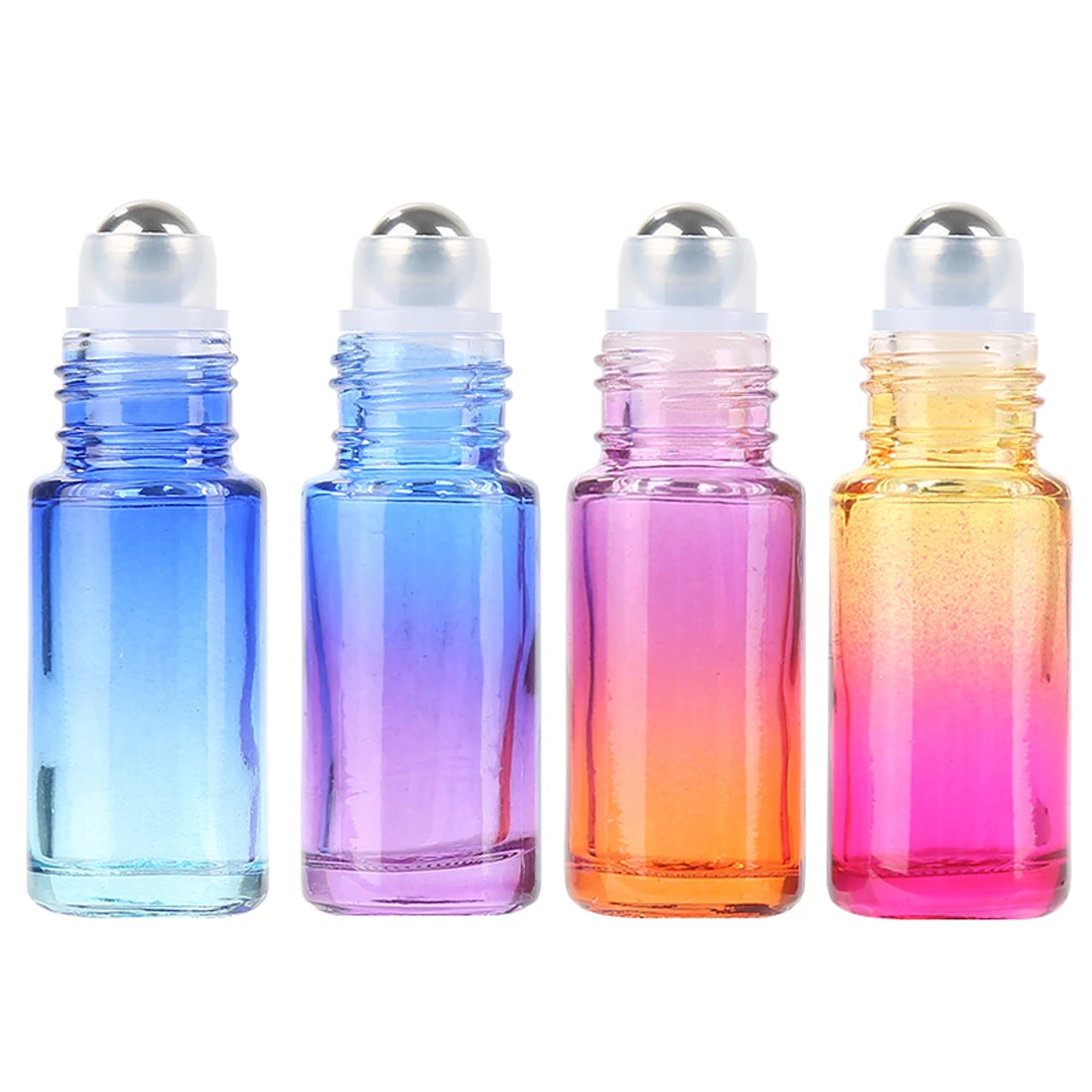 5pcs 5ml Refillable Perfume Bottles with Steel Roller Balls Essential