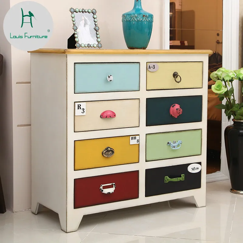 

Louis Fashion Living Room Cabinets American Style Antique Store Storage Tank Bedside Porch Color