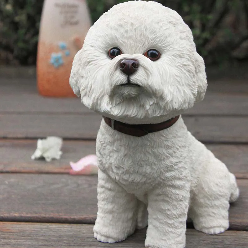 Mnotht Bichon Frise модель собаки из смолы щенок животного игрушка животное сцена