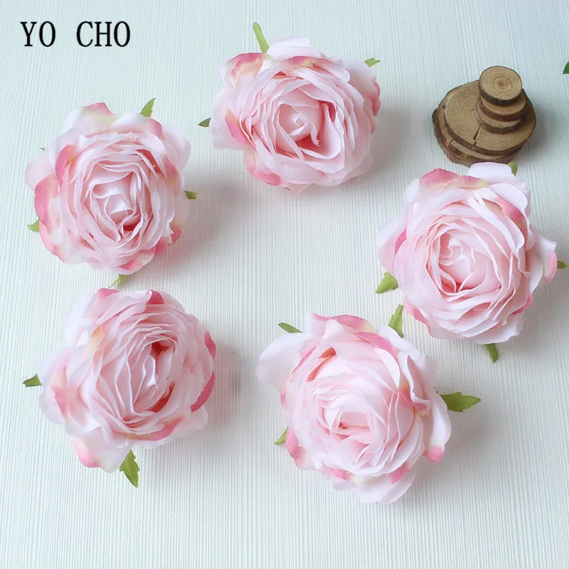  Red Rose Artificial Flower Head White Pink Silk Peony Big Flower Heads Wedding Party Decoration Fake Flowers Diy Wreath  (133)