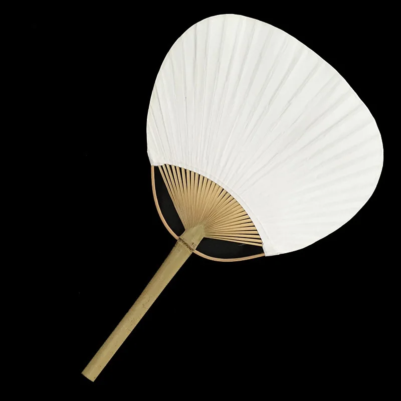 100pcs Paddle Hand Fans with Bamboo Frame and Handle Wedding Party