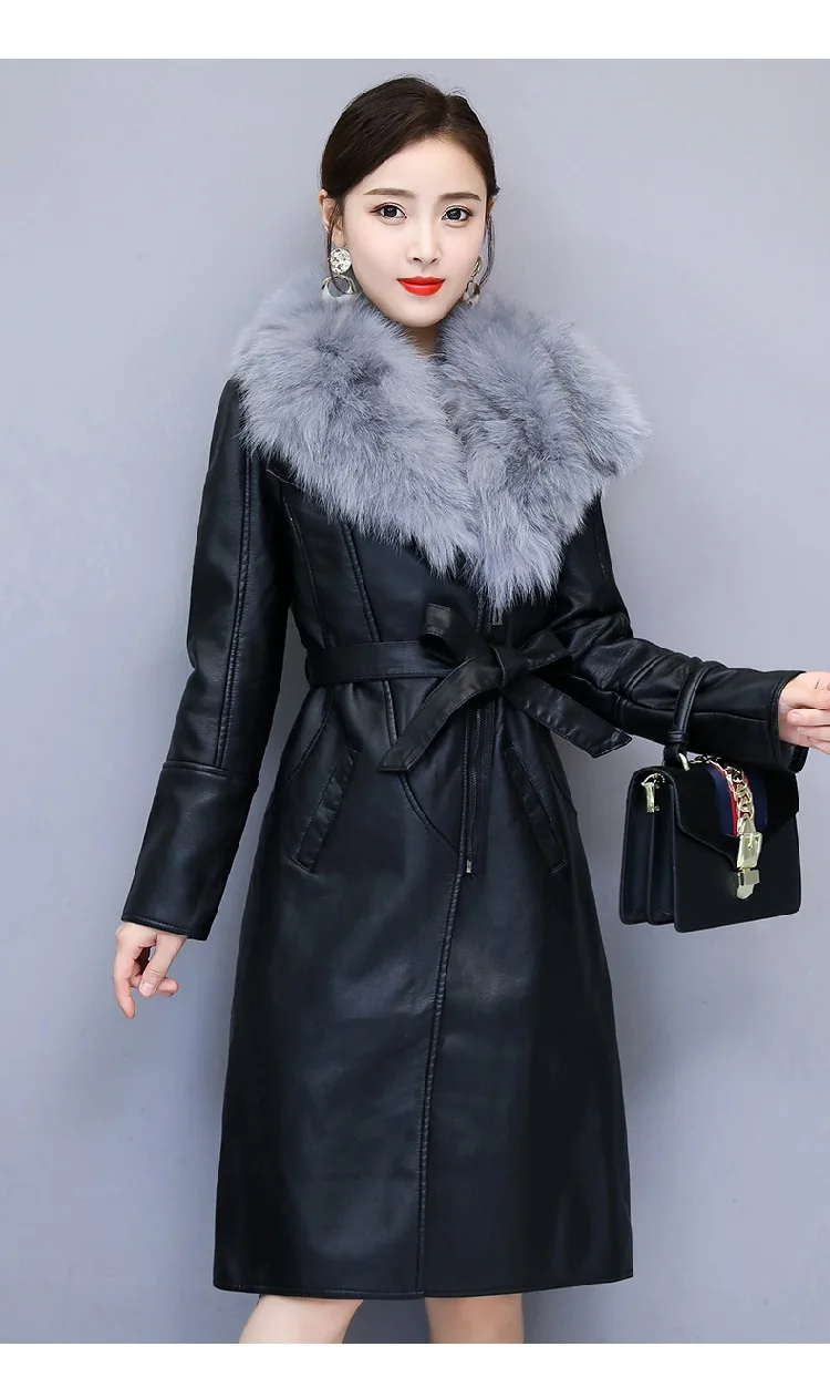 Winter Commute Long Sleeve Elegant Slim Leather Jacket Female Clothing Chaquetas Mujer Manteau Femme Hiver Coat Women