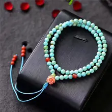 Природных драгоценных камней бирюзовые бусы браслет 4.5 мм AAAA