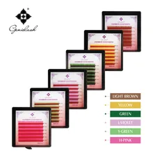 Genie цветные ресницы для наращивания 10 мм/12 мм в одном лотке цветные ресницы 0,07 толщина объемные ресницы