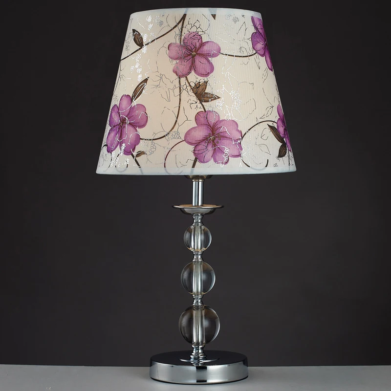 

Modern Crystal Table Light Simple Foyer Decoration Light Lampshade E27 110-240V Table Lamp Flower Fabric Cover Free Shipping