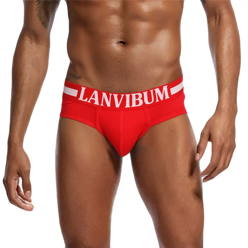 Comfortable Briefs Men Sexy Swimwear Underwear Letter Printed Boxer Briefs Shorts Bulge Pouch Underpants mens swim thong #2D27 (15)