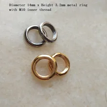Золото или хром diameter14* Высота 3,2 мм с M10* 1,0 шаг фильтр трубки покрытие зуба металлическая гайка с кольцом для осветительных приборов "сделай сам"