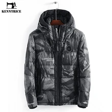 KENNTRICE Модная брендовая качественная камуфляжная Военная пуховая зимняя мужская куртка-парка с теплым капюшоном, большие размеры 4XL