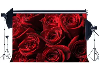 

Photography Backdrops Fancy Blooming Fresh Red Rose Flowers Valentine's Day Toddlers Lover Portraits Photo Background