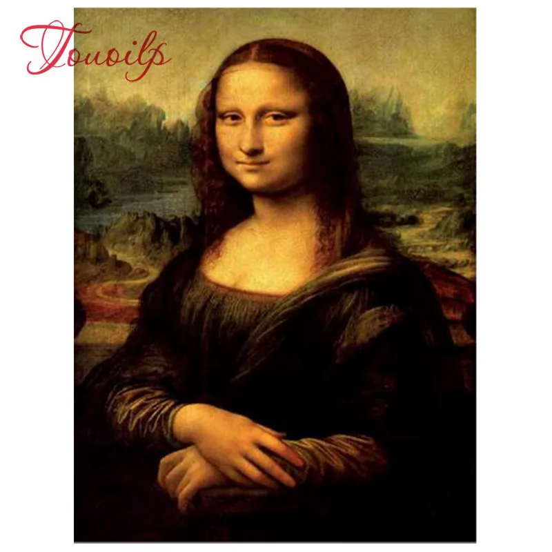 Touoilp Diamond Embroidery Mona Lisa Portrait Kit Square round amond Painting Mosaic Pictures Needlework Home Decor | Дом и сад