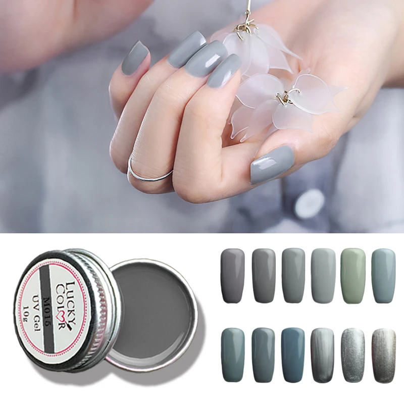 

Temperament Gray Serise Gel Varnish With Brush Soak Off LED UV Nail Polish High Quality Lacquer Manicure Beauty 10g Box