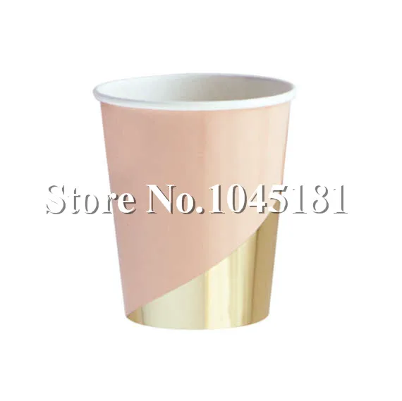 Ipalmay Marble & Gold Foil шестигранные десертные тарелки розовые вечерние бумажные