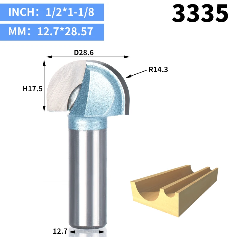 3335 HUHAO 1 шт. 1/" 1/4" хвостовик двойная фреза для отделки кромки биты для дерева промышленного класса Коув коробка бит деревообрабатывающий Концевая мельница miiling cutter - Длина режущей кромки: 3335