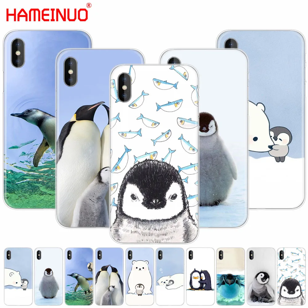 

HAMEINUO Lovely Penguin Polar Bear cell phone Cover case for iphone X 8 7 6 4 4s 5 5s SE 5c 6s plus