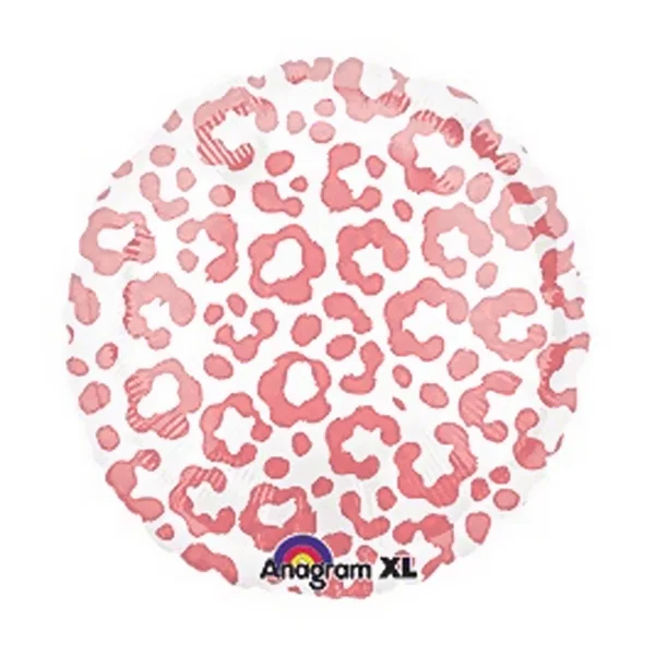 5pcs Lot 18 Inch Anagram Pink Cheetah Foil Balloons Round Animal