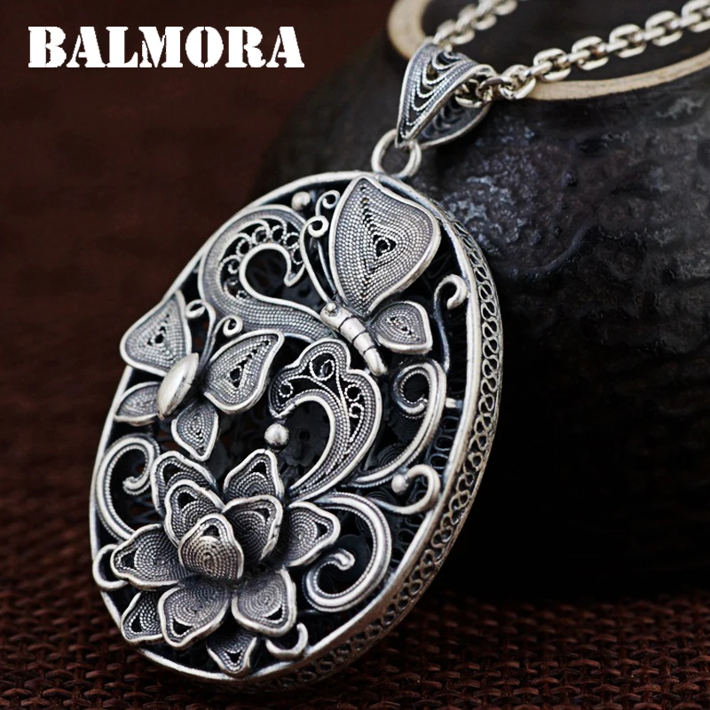 Подвески в виде бабочки и цветов BALMORA 100% настоящие 925 пробы из чистого серебра