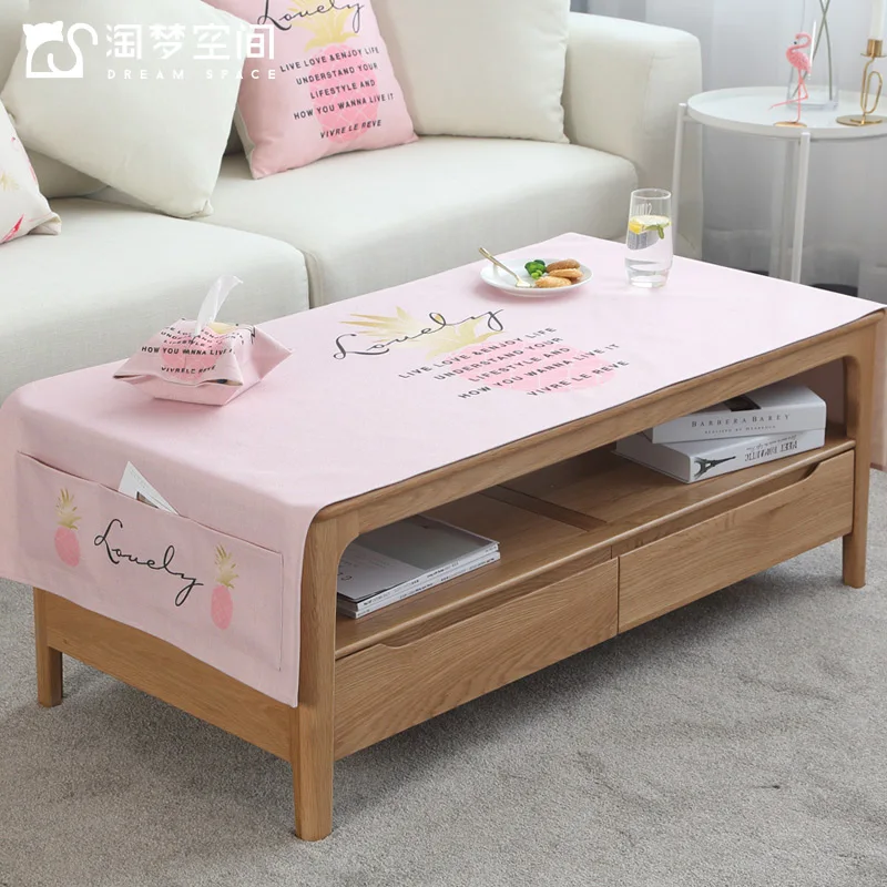

Fashion Home thickening cotton Rectangle tablecloth Pink Flamingos/pineapple patten tablecloth Table flag Tea table cover