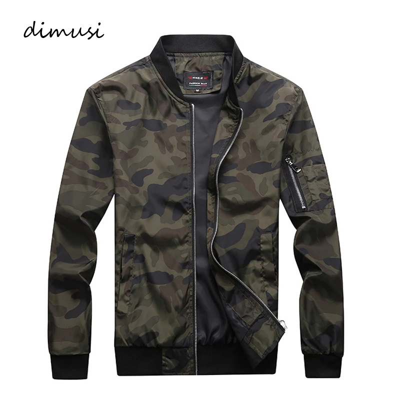 DIMUSI Spring Mens Bomber Zipper Jacket Male Fashion Anorak Street Wear Hip Hop Camouflage Windbreaker Coats Men 7XL,YA777