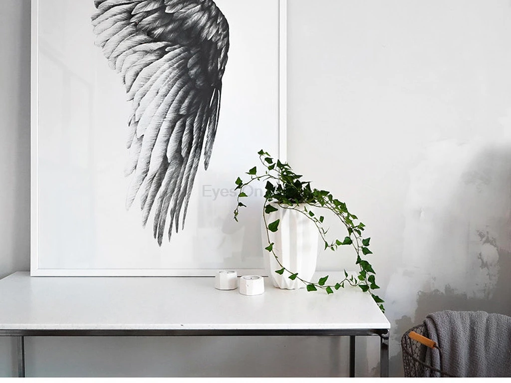 No Frame Angel Wings Poster Scandinavian Canvas Painting For Living Room Wall Picture Black White Print Nordic Art Home Decor