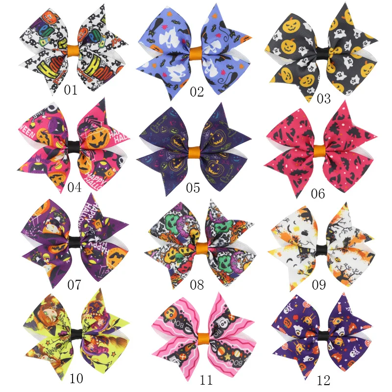 Kids' Head Accessories Solid Grosgrain Ribbon Hairbow with Clips Handmade Glitter Edge Hair Bow Girls' Headwear (5)
