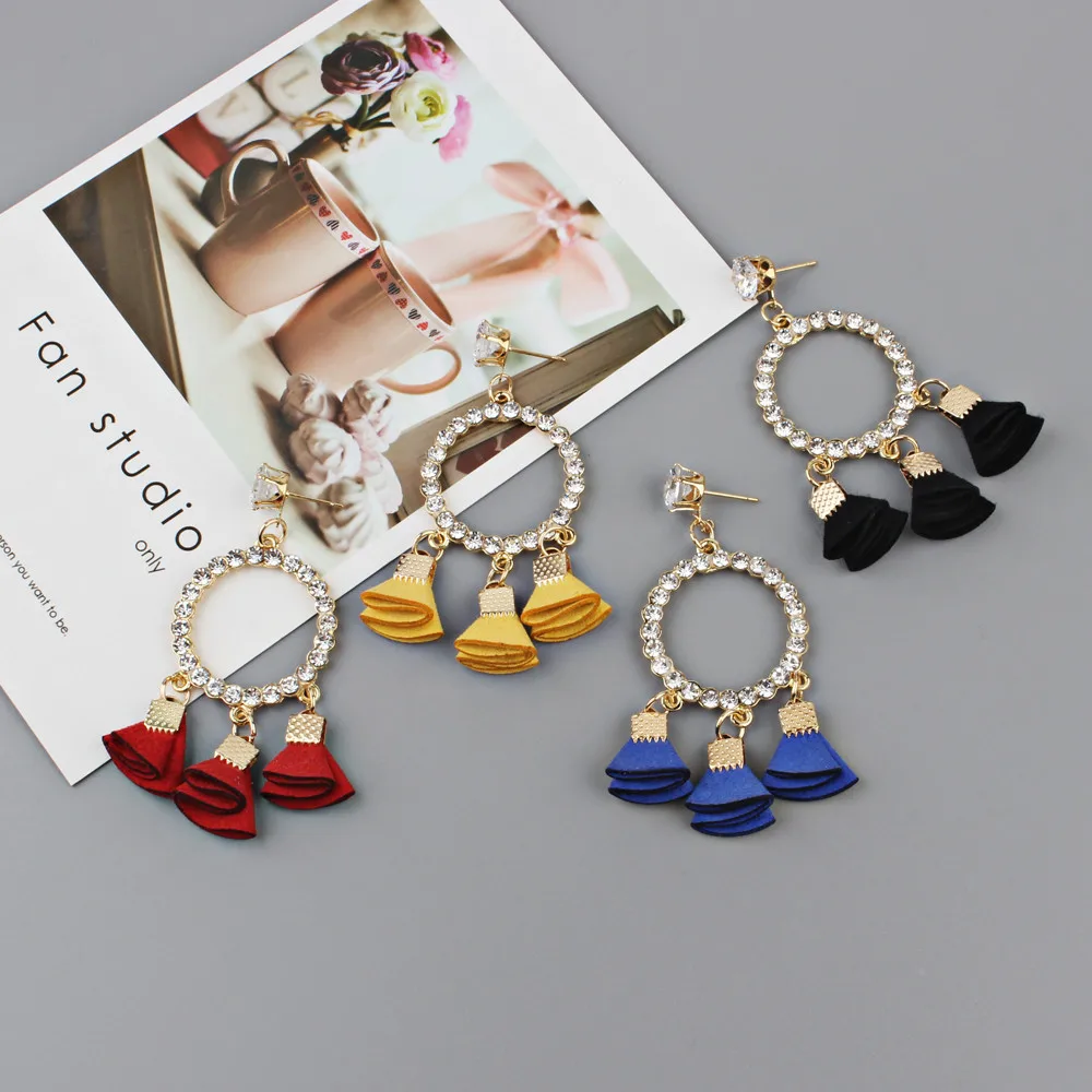 Korean Style Cute Flower Stud Earrings A Pair Of Retro Geometry Full